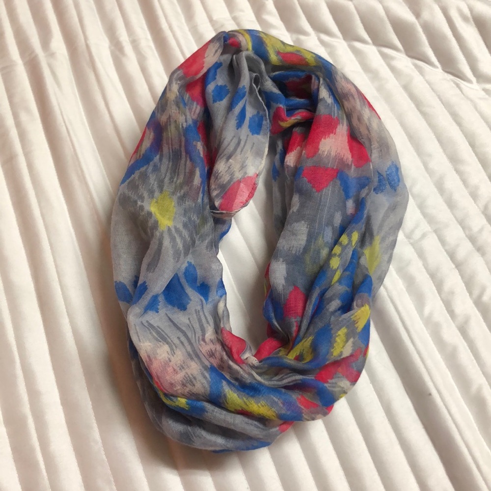 Grey and Multicolor Infinity Scarf (4/$10, 10/$20)